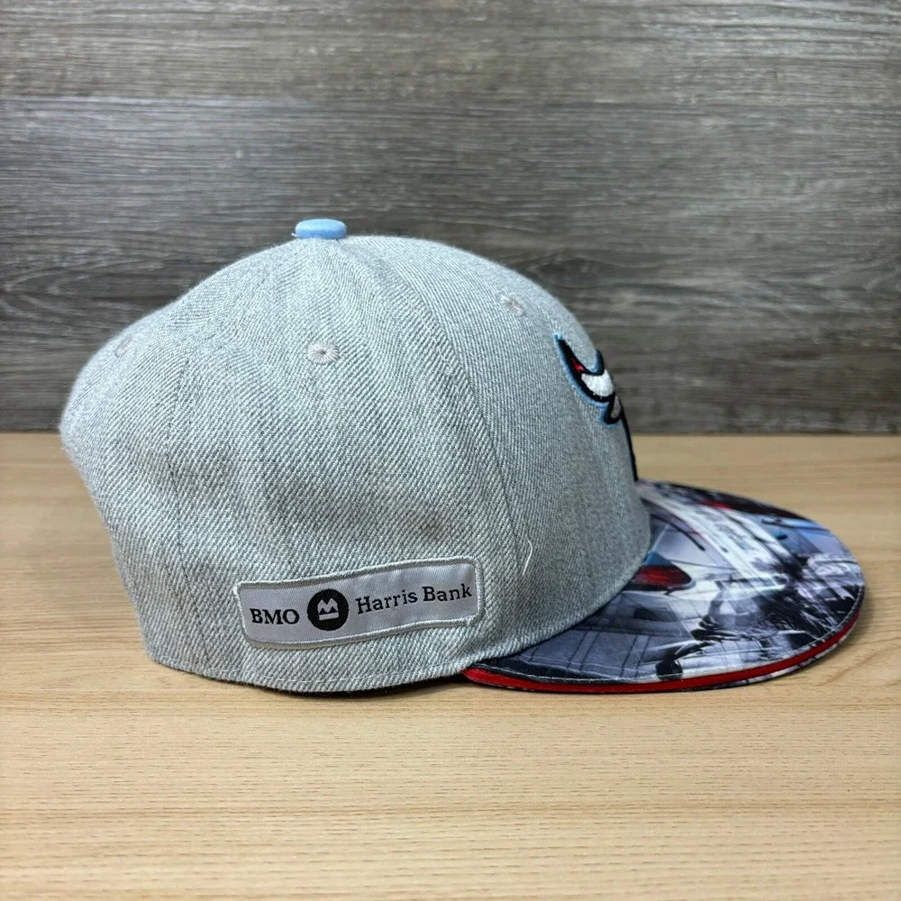 Chicago Bulls Hat Cap Snapback Gray NBA Basketball‎ City Art Promo